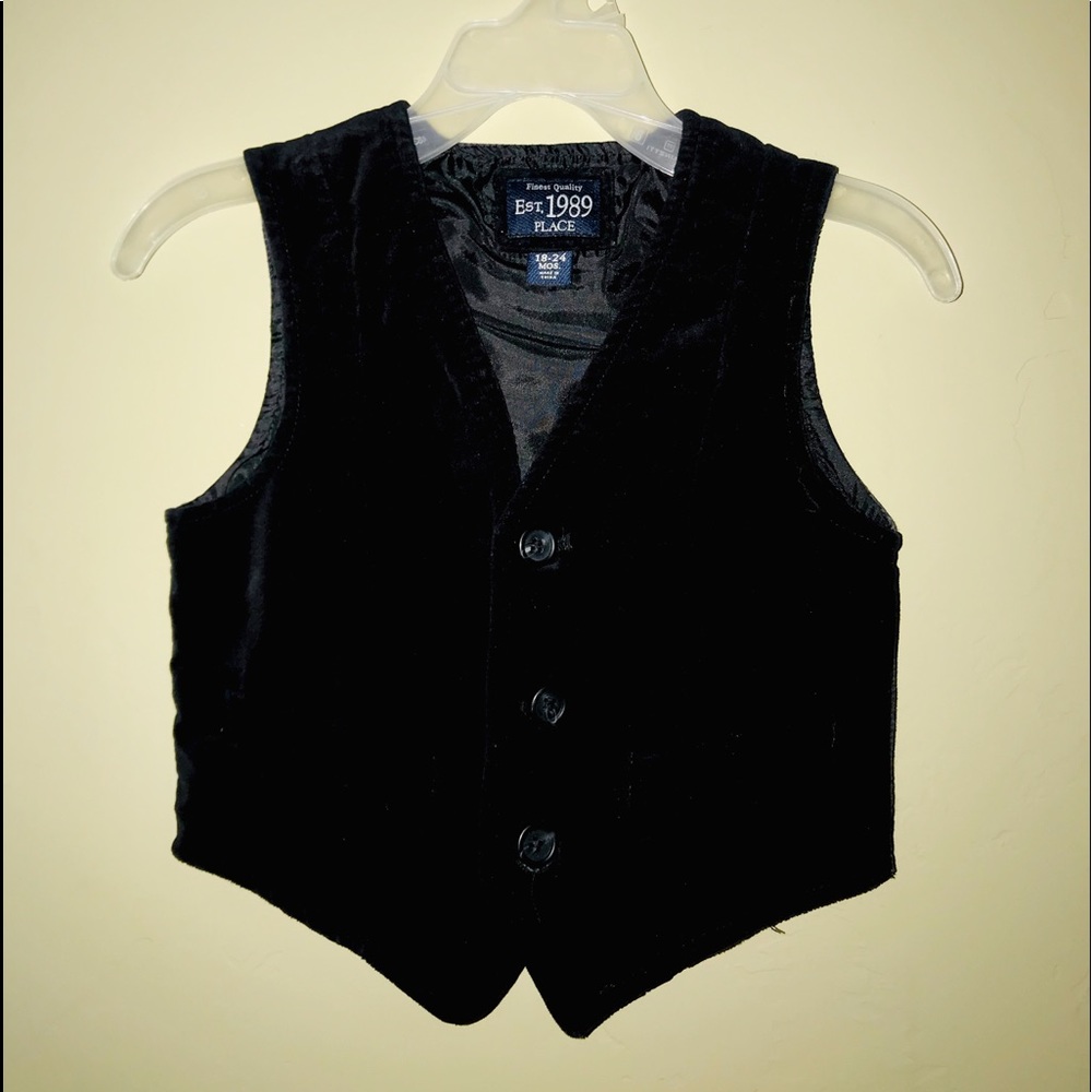 Velvet Vest Toddler Boys 18-24 mos Black and Gray